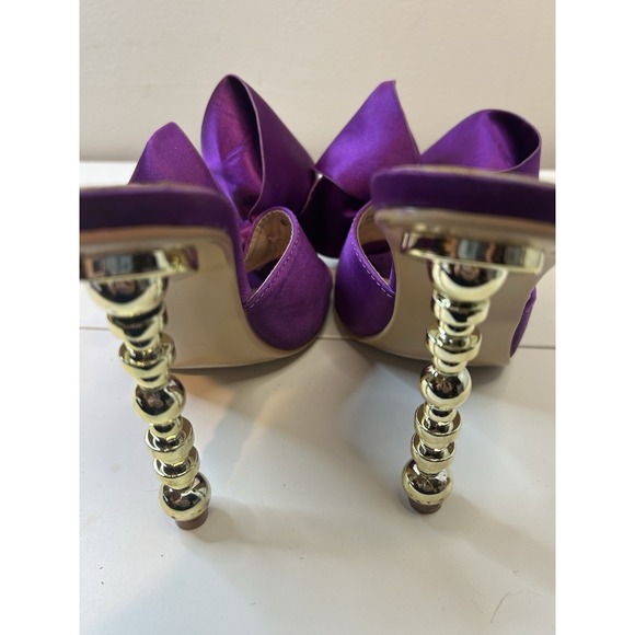 Cape Robbin Salsa Purple Sexy High Heels Open Toe Sculptural Heels size 6 - Picture 6 of 9